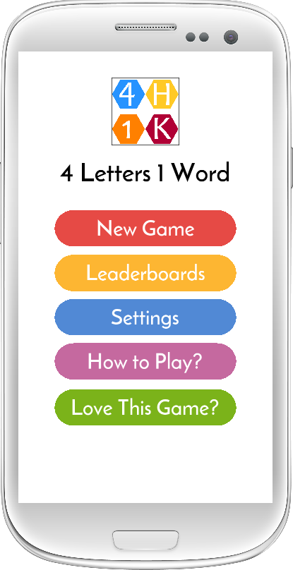 Android application 4 Letters 1 Word Game screenshort