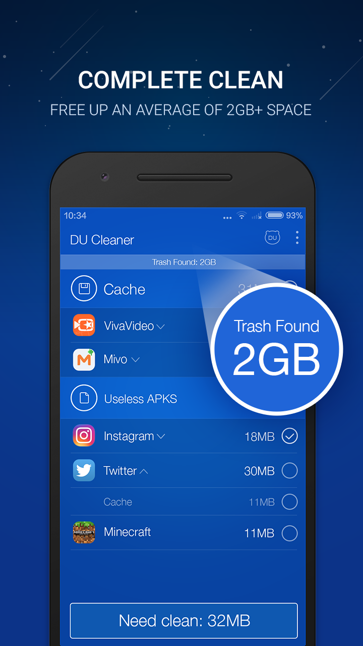 Android application DU Cleaner(Boost&amp;Clear Cache) screenshort