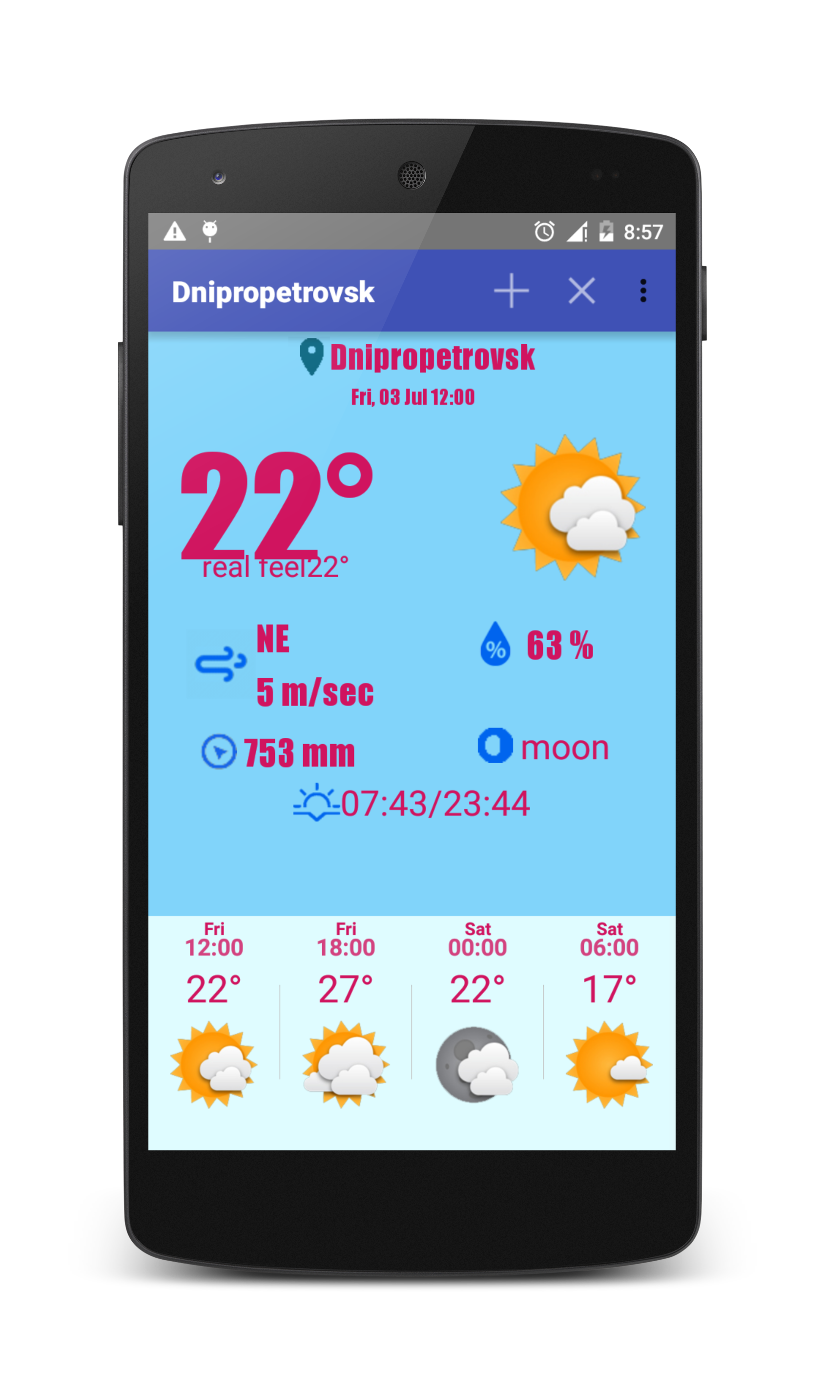 Android application Weather screenshort