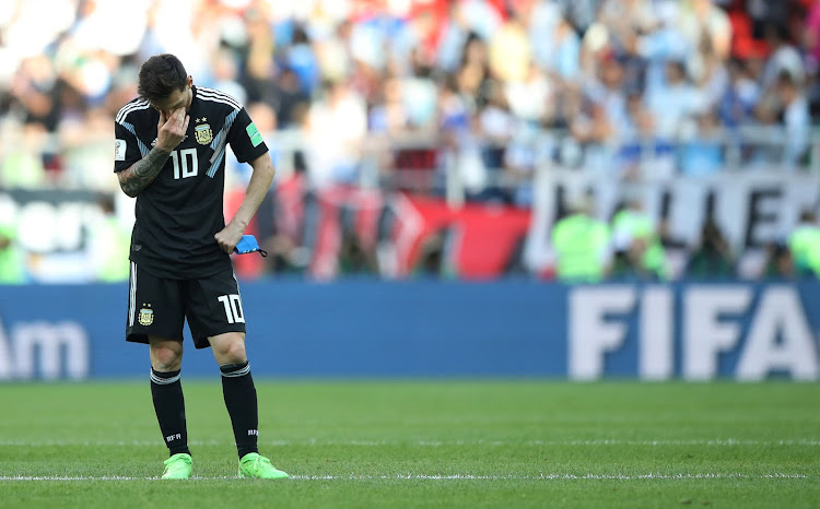 Argentina's Lionel Messi looks dejected after the World Cup match between Argentina and Iceland at Spartak Stadium, in Moscow, Russia on June 16, 2018.