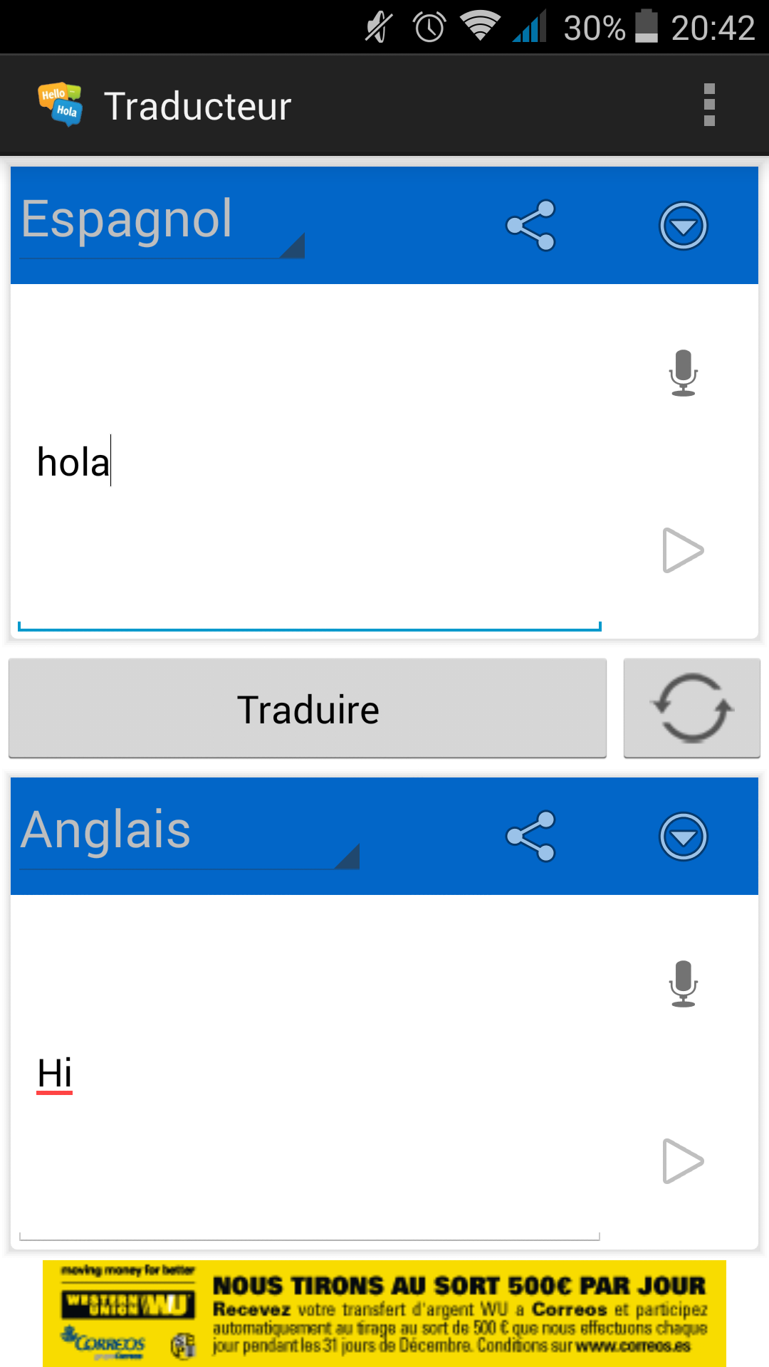 Android application The Translator screenshort