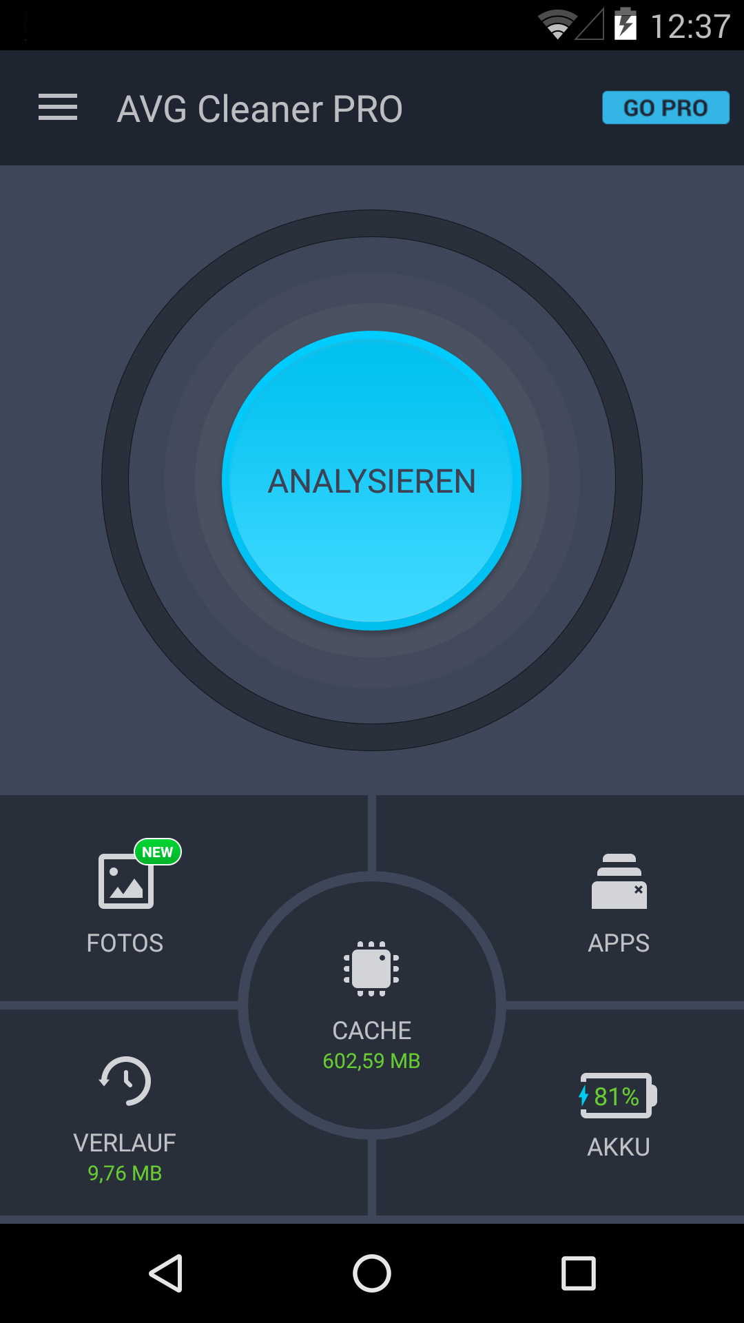 Android application AVG Cleaner Lite screenshort