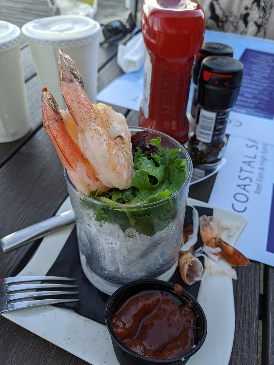 Jumbo shrimp cocktail appetizer