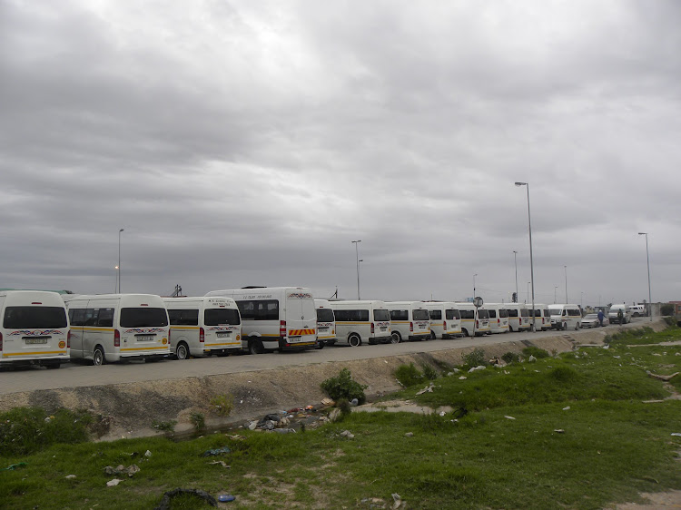 Taxis were parked at the Crossroad taxi rank in Motherwell as the strike got underway on September 19 2019