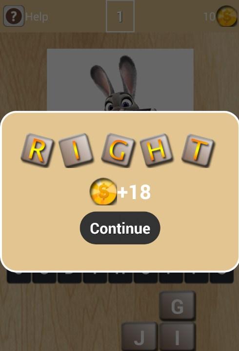 Android application Guess Zootopia Word screenshort