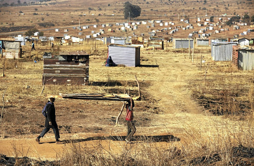 Residents of an informal settlement erected shacks at Merry Farm, a piece of land in Lenasia South, resulting in violent clashes with Ennerdale residents at the weekend. / SANDILE NDLOVU