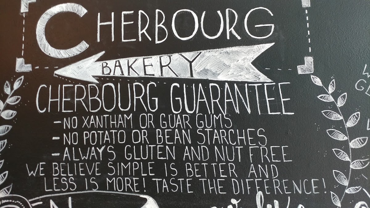 Cherbourg Bakery gluten-free menu