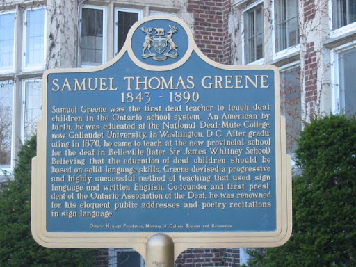 Samuel Greene was the first deaf teacher to teach deaf children in the Ontario school system. An American by birth, he was educated at the National Deaf-Mute College, now Gallaudet University, in...