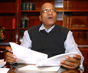 2009: President Jacob Zuma with his communication team Steyn Speed - Chief Director Communication and Lakela Kaunda Deputy Director General - Private Office adding final edits on his speech before the State of the Nation Address at his official residence in Genadendal, Cape town.