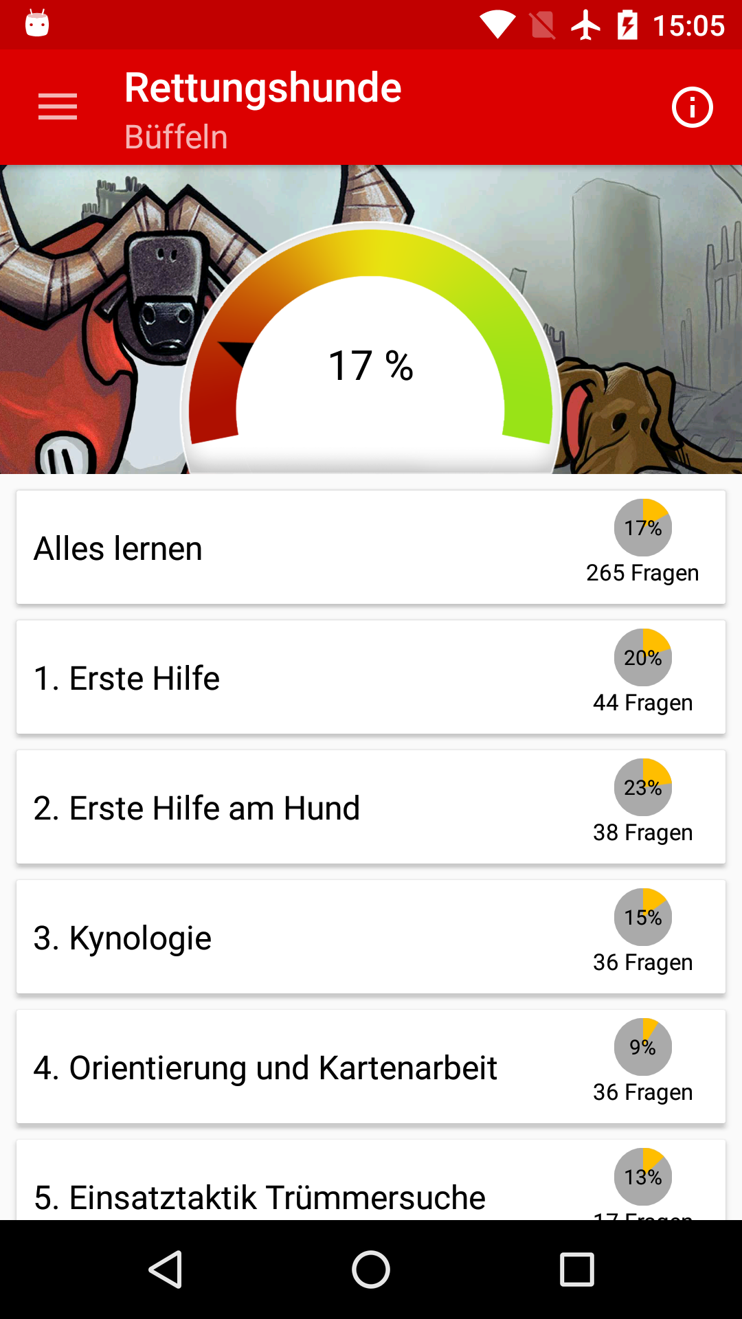 Android application DRK Rettungshundeteam Prüfung screenshort