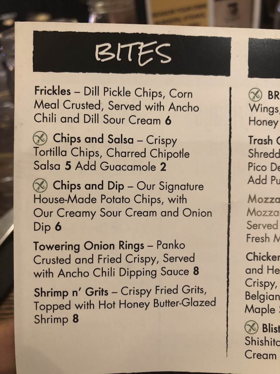 22 West Tap And Grill gluten-free menu