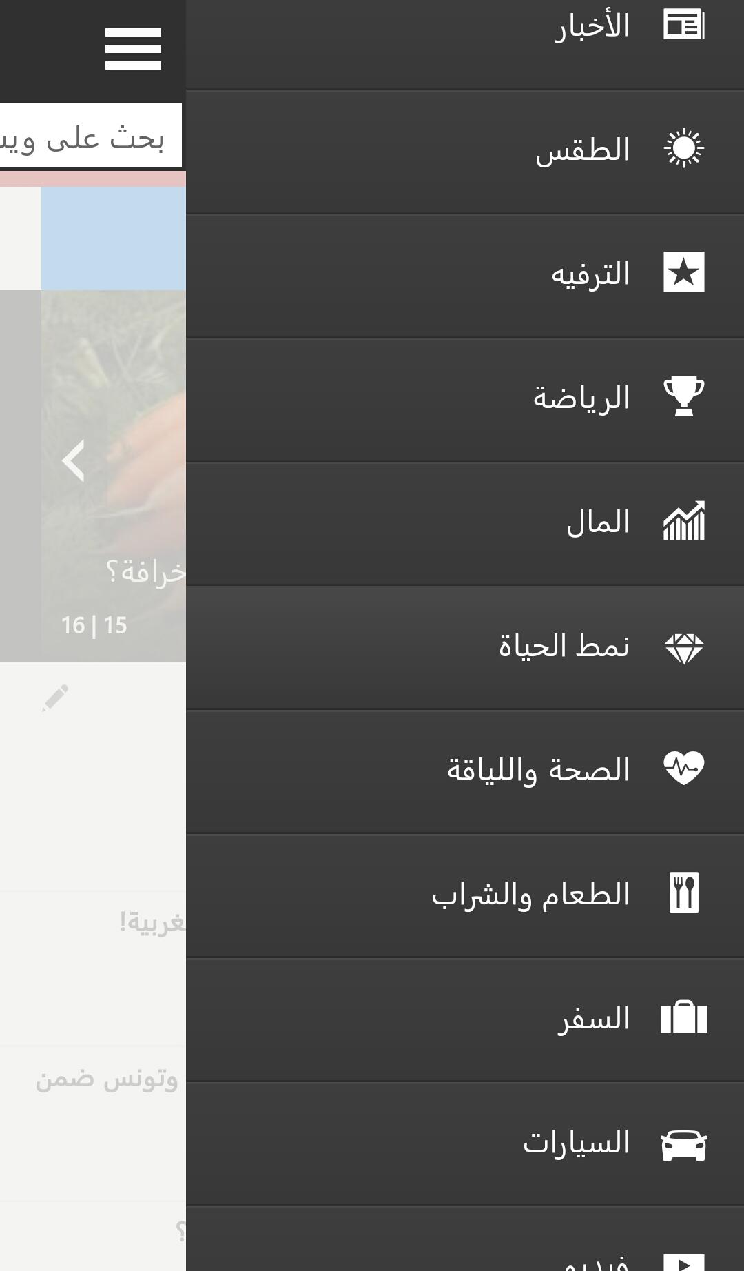 Android application MSN Arabic screenshort