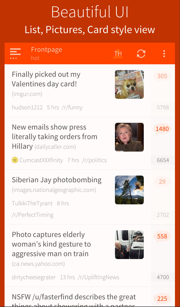Android application Reddify for reddit screenshort