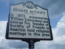 In 1672 missionaries William Edmundson and George Fox, founder of Society of Friends in America, held religious meetings in this area.Plaque via North Carolina Highway Historical Marker Program,...