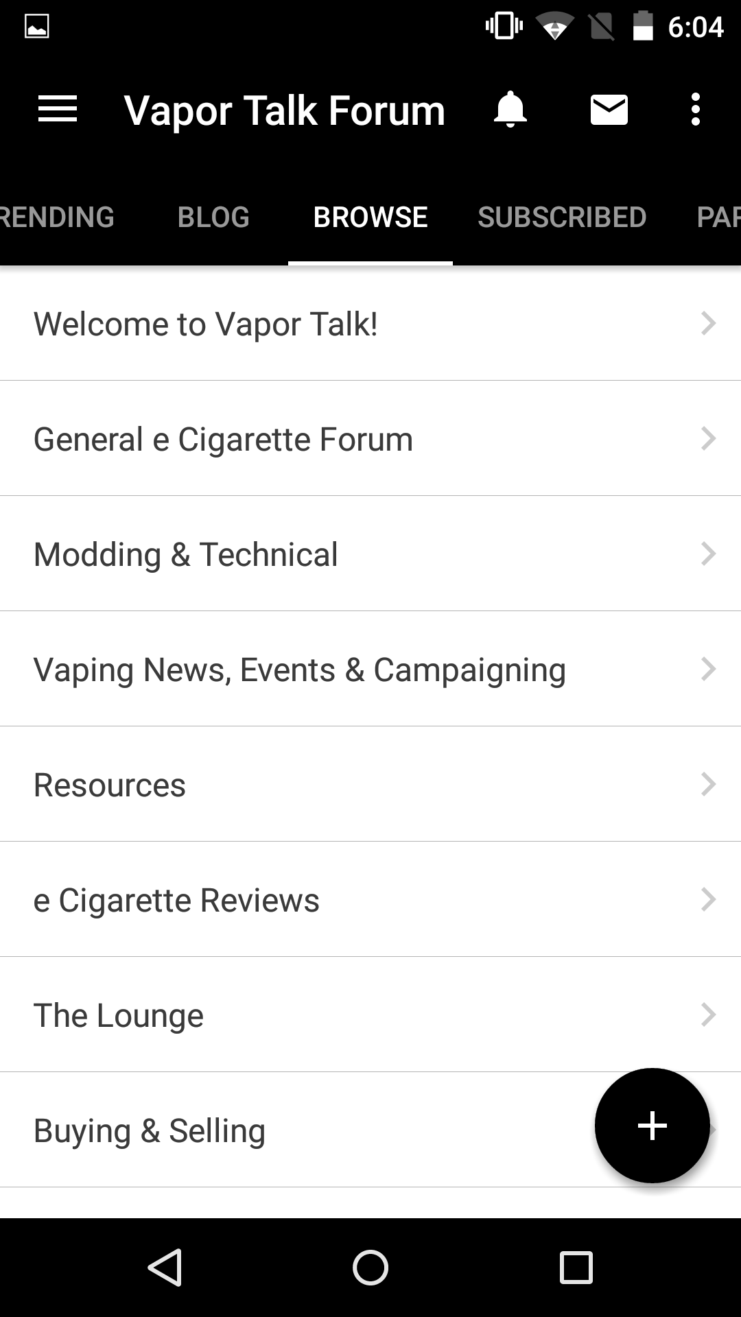 Android application Vapor Talk® Forum screenshort