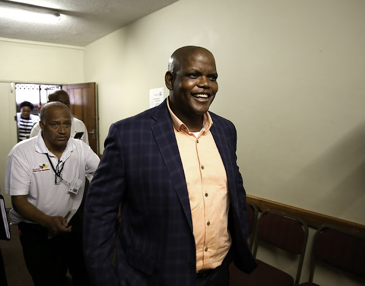 Fomer acting National Police Commissioner Khomotso Phahlane, his wife and a businessman handed themselves over to authorities in the morning , to face corruption charges in the Pretoria Speciliased Commercial Crimes Court in Pretoria on FEBRUARY 8, 2018.