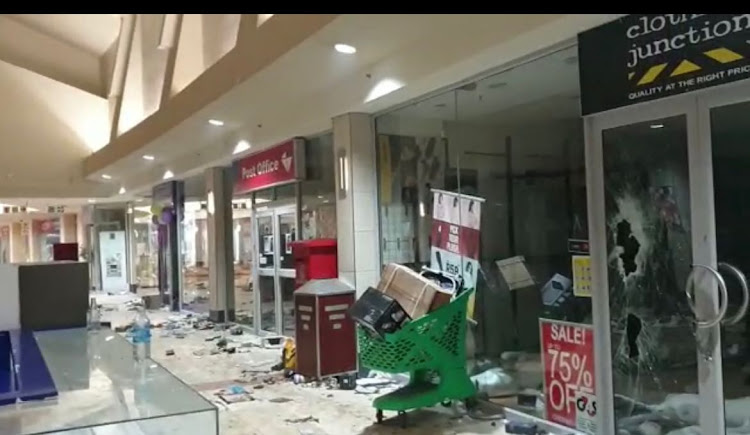 A scene from the Ridge Shopping Centre in Shallcross, Chatsworth, which was looted on Sunday night.