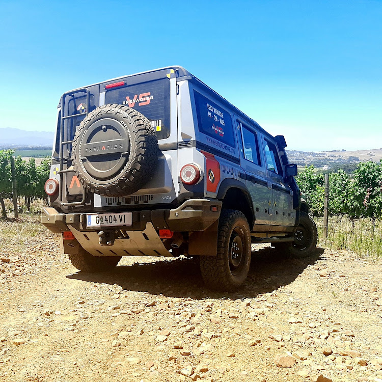 Ladders and rock sliders are a part of the Ineos Grenadier 4x4 arsenal. Picture: Phuti Mpyane