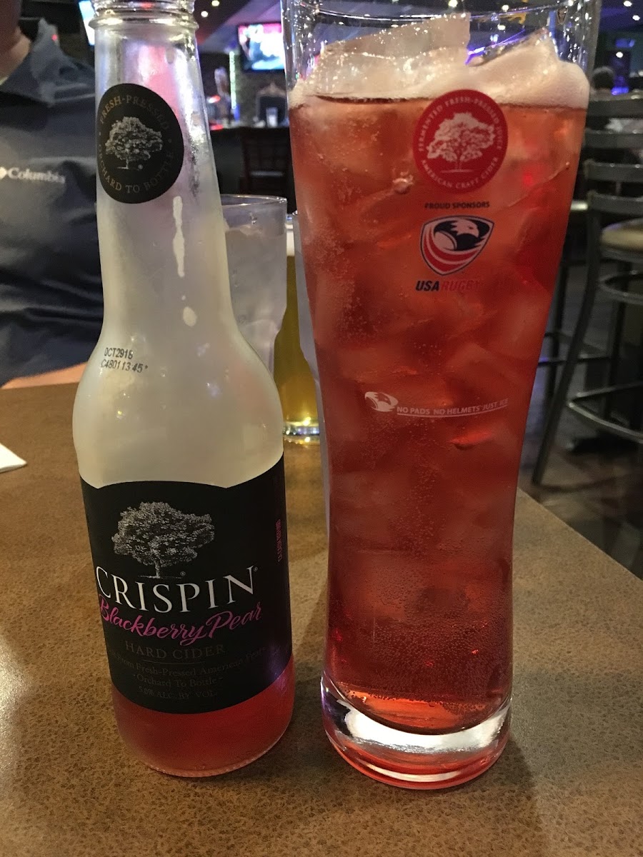 Crispin cider with other gf bottle drinks available