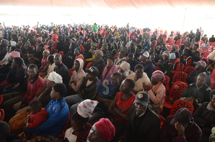 Kenyans as guests during labor day celebrations at Uhuru Gardens in Nairobi on May 1, 2024.