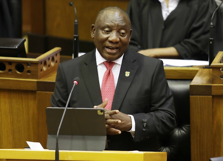 President Cyril Ramaphosa delivers the state of the nation address in parliament on Thursday.