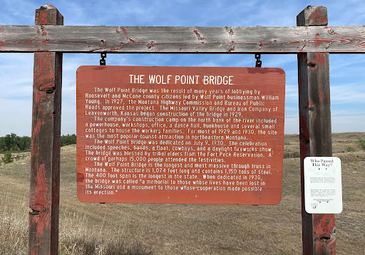 One naturally wonders how Wolf Point, the town just upriver from the bridge, got such an evocative name. The town's <a href="https://ci.wolf-point.mt.us/community/page/history-wolf-point"...