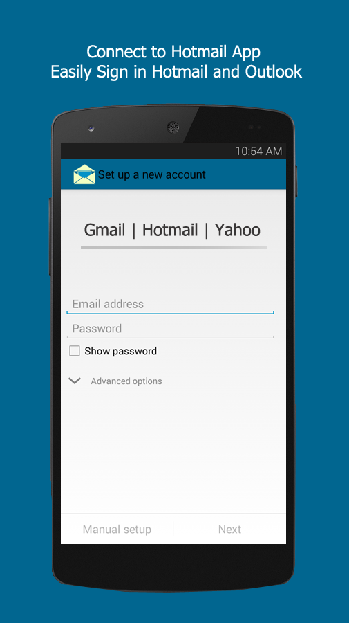 Android application Connect for Hotmail App screenshort