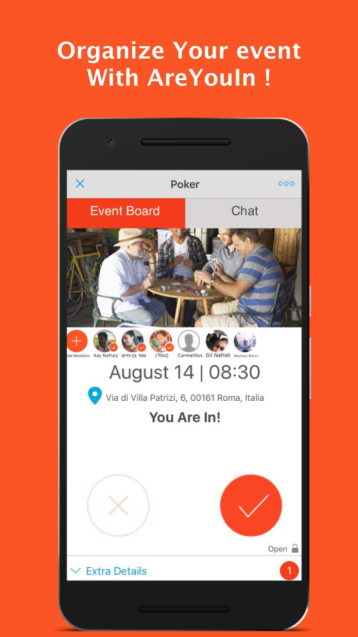 Android application AreYouIn - Event Planner screenshort