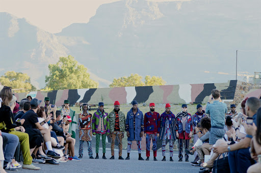 Models pose during the Chulaap by Chu Suwannapha show at SA Menswear Week 2016 in Cape Town.