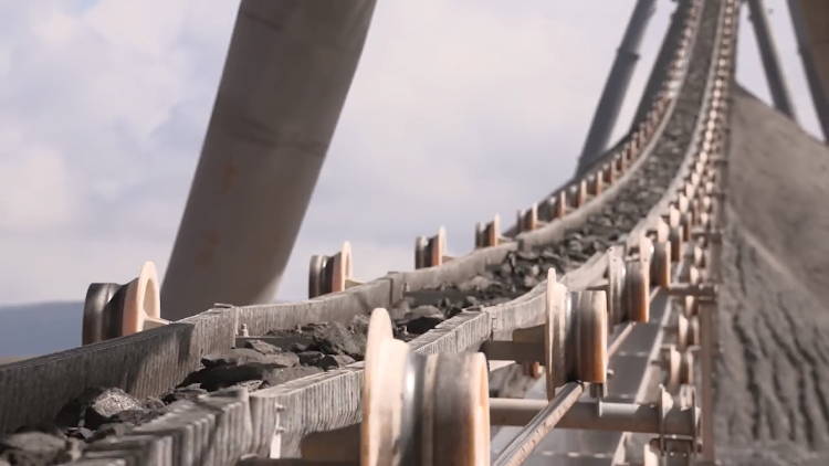 A rope conveyor is shown at a platinum mine. Picture: SUPPLIED