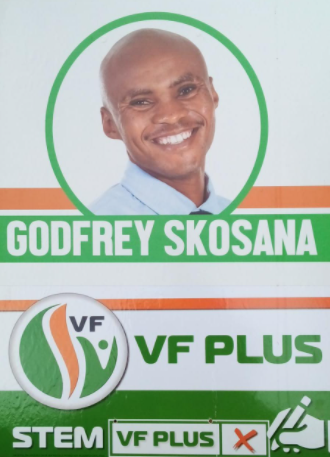 Godfrey Skosana is campaigning for the Freedom Front Plus in Sephaku, Limpopo. He believes the party offers solutions to many of the problems in the area.