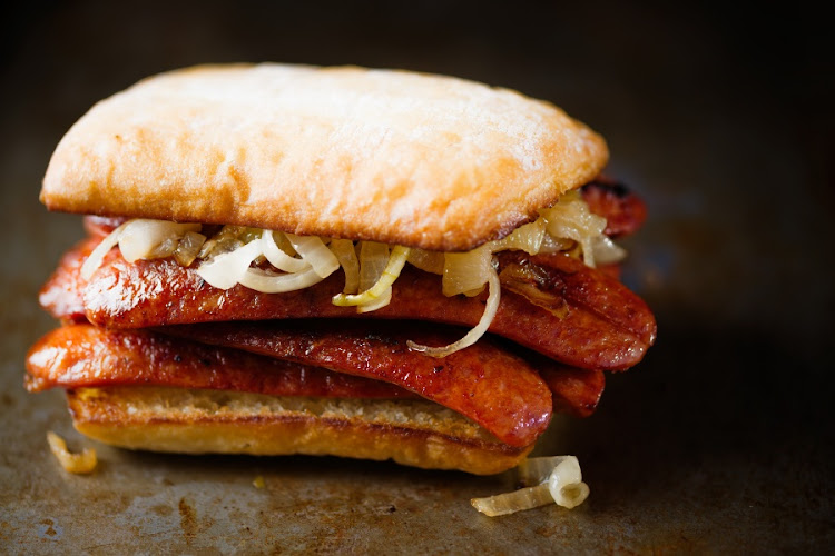 Choripan, the Argentinian version of a hot dog.