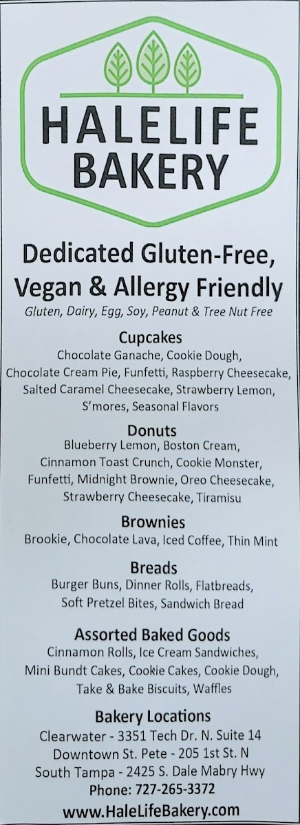 HaleLife Bakery gluten-free menu