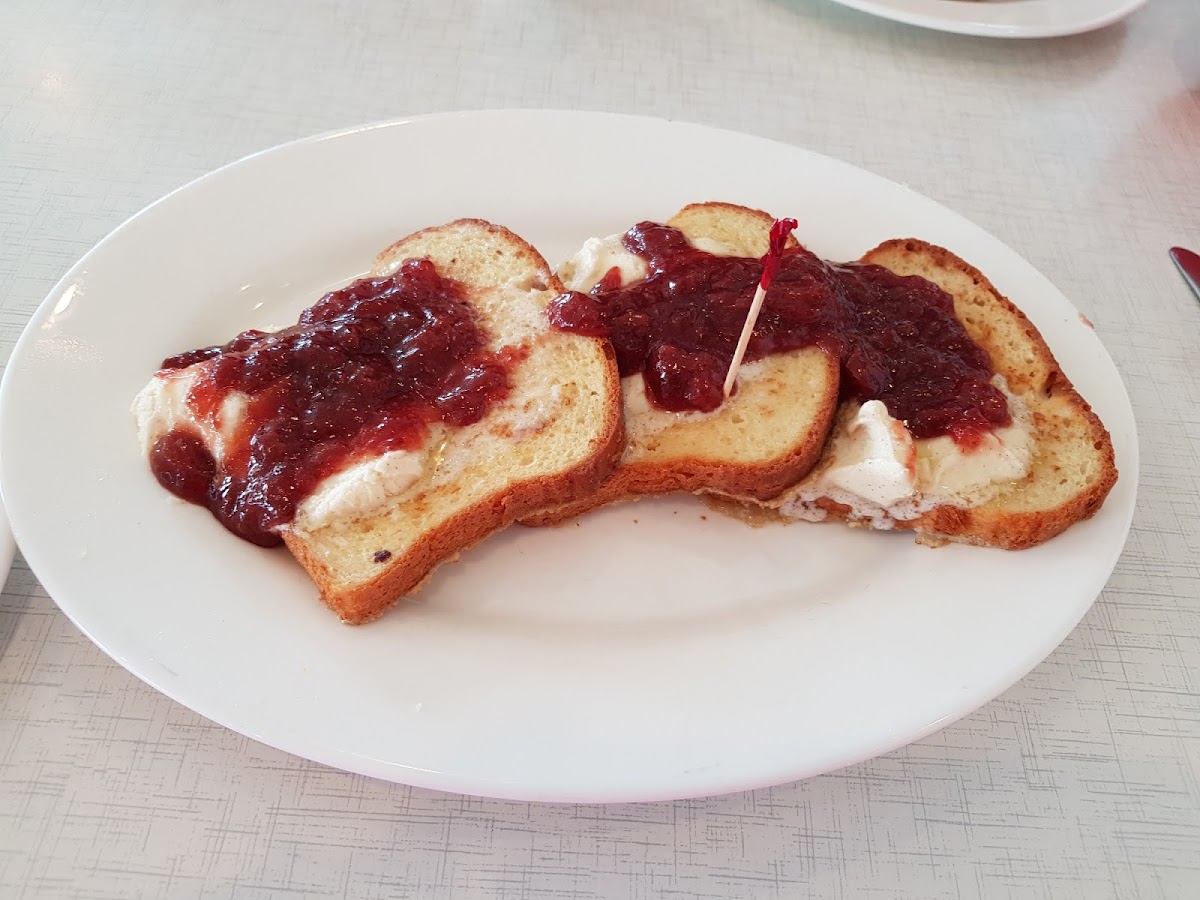 Strawberry and mascarpone GF French toast