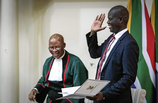 Ronald Lamola is sworn in by chief justice Mogoeng Mogoeng as minister of justice, constitutional development & correctional services.
