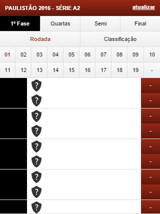 Android application Paulistão 2016 - A2 screenshort