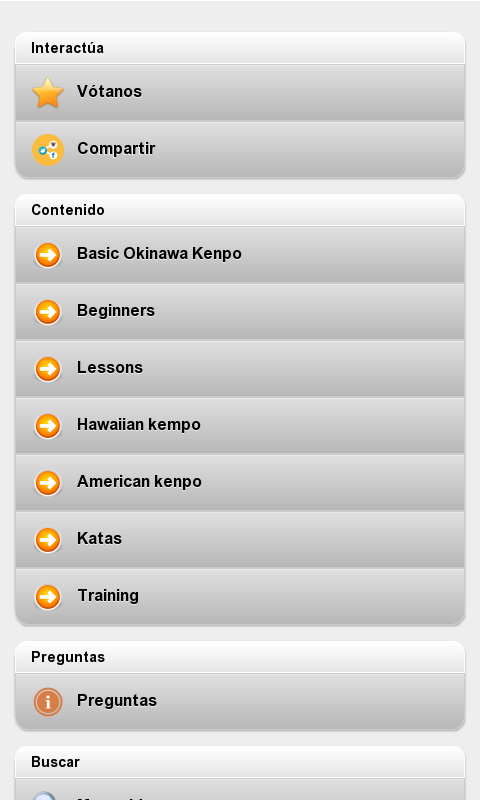 Android application Kenpo training screenshort