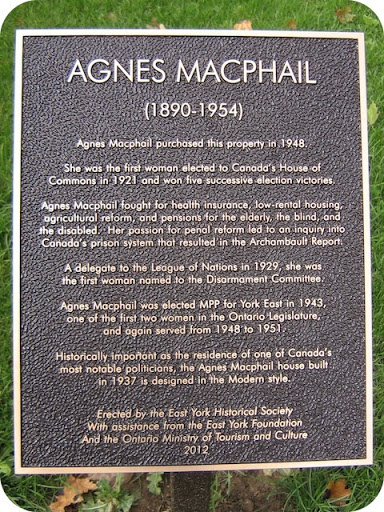 Agnes Macphail purchased this property in 1948.She was the first woman elected to Canada's House of Commons in 1921 and won five successive election victories.Agnes Macphail fought for health...