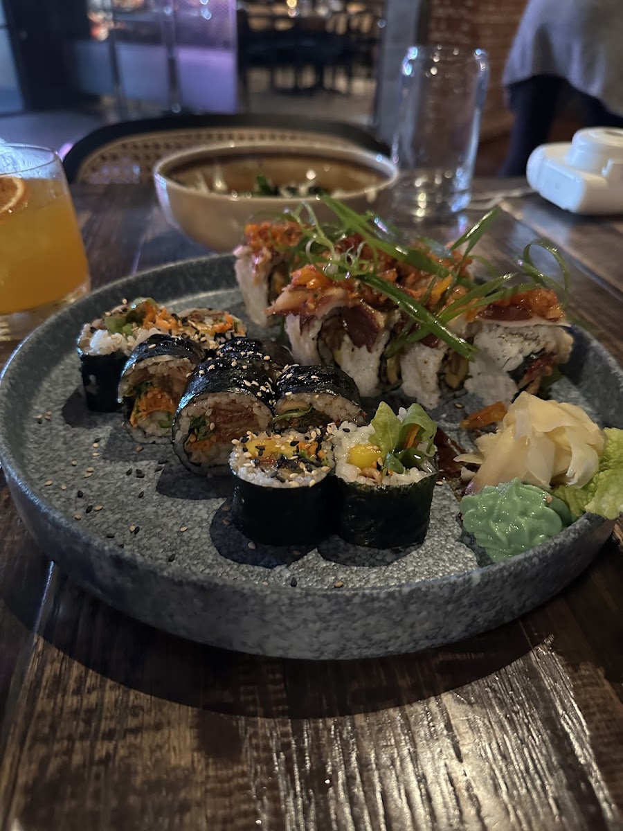 Kimchi gimbap and chefs special octopus roll