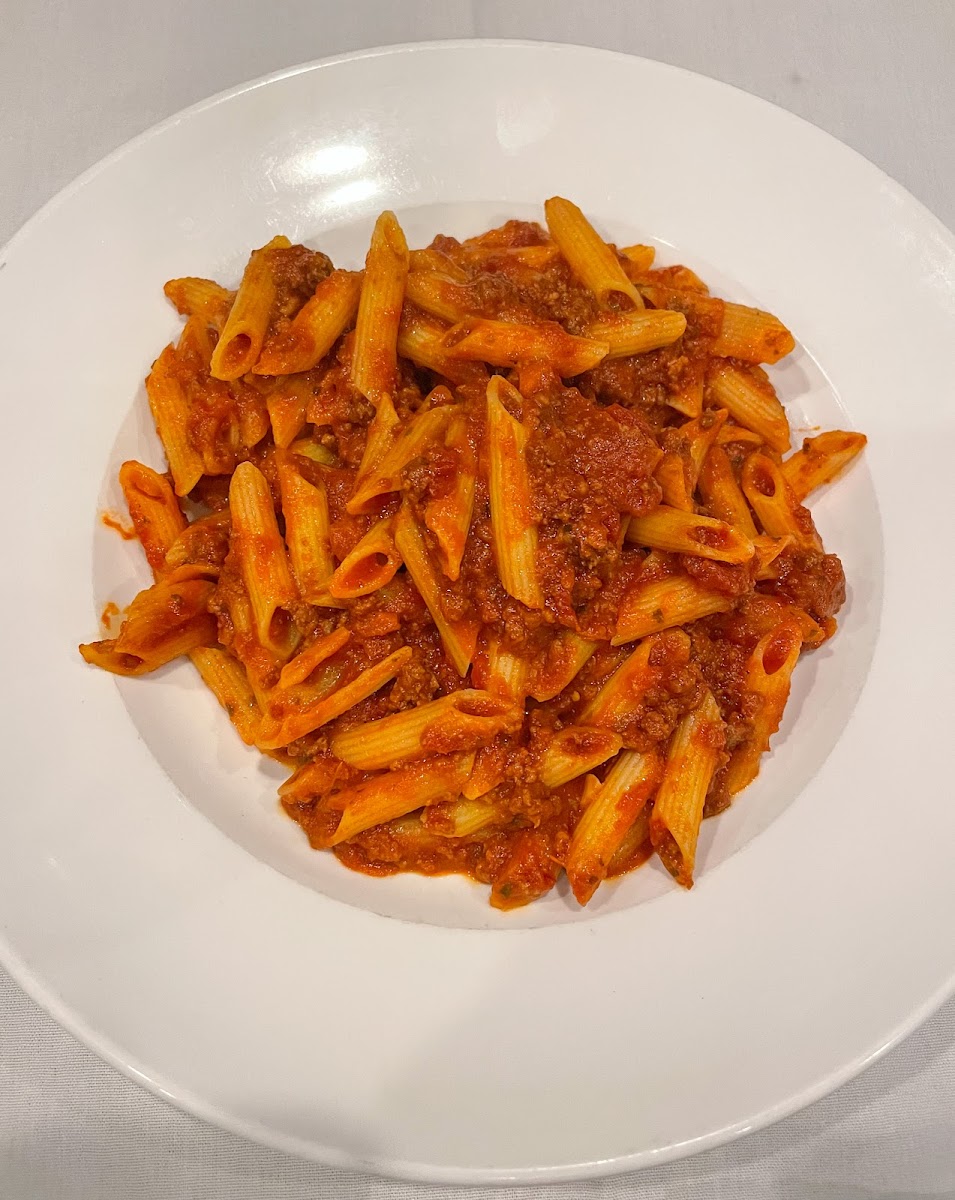 GF pasta bolognese (meat sauce)