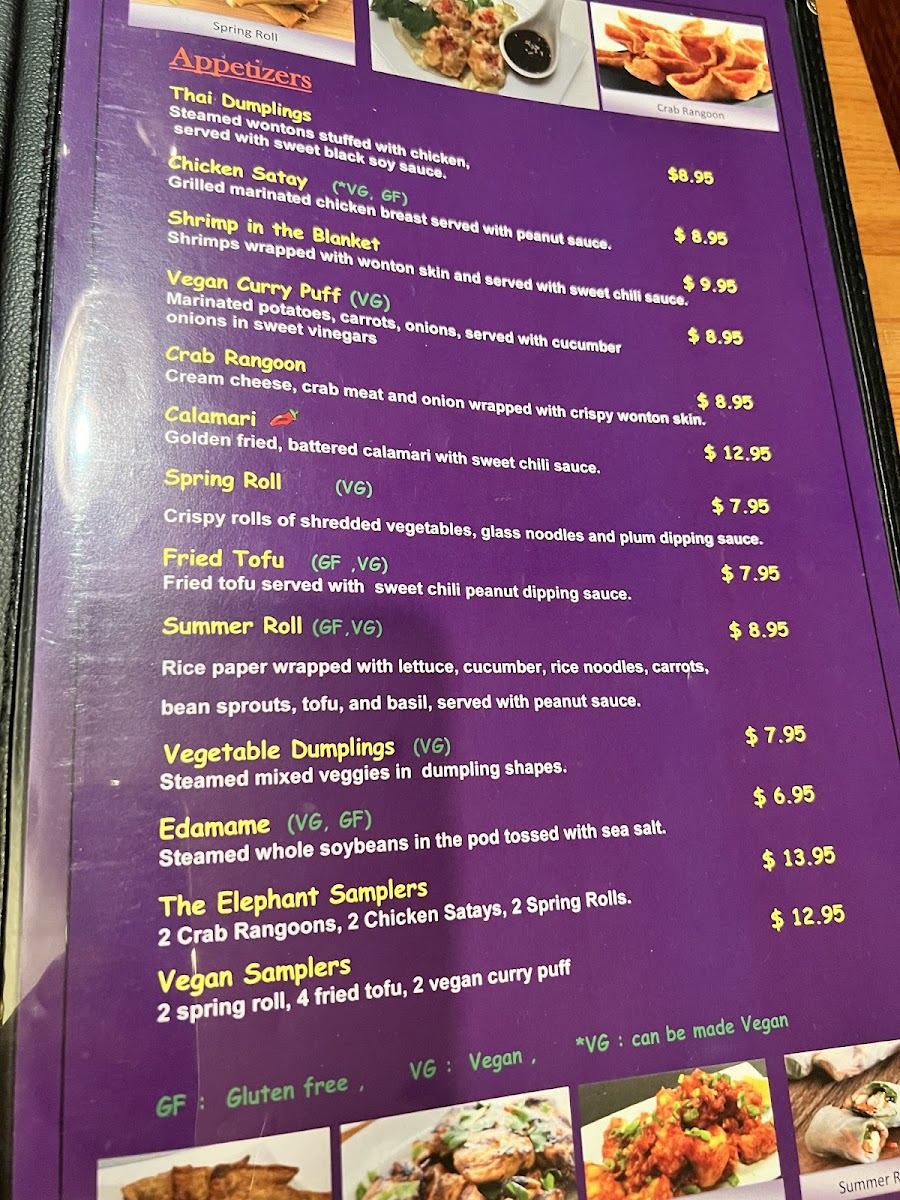 The Elephant Geneva gluten-free menu