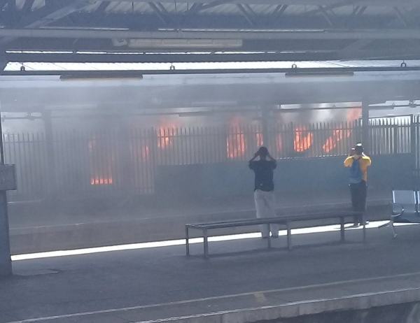 Two Metrorail trains were torched at Germiston Station on October 16 2018.