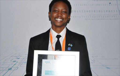 S’nenhlanhla Dlamini from Ongoye Secondary School took home the top prize at the 2016 Eskom Expo for Young Scientists International Science Fair Picture Credit: Eskom Science Expo via Facebook