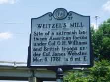Site of a skirmish between American forces under Col. O. H. Williams and British troops under Col. James Webster, Mar. 6, 1781, is 6 mi. E.Plaque via North Carolina Highway Historical Marker...