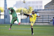 ALL OUT: Zaphanian Mbokoma of  All Stars and Thato Sithole of  Cosmos yesterdayPhoto:  Ashley Vlotman/Gallo Images