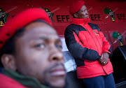 EFF leader Julius Malema, right, and spokesman Mbuyiseni Ndlozi in Pretoria.