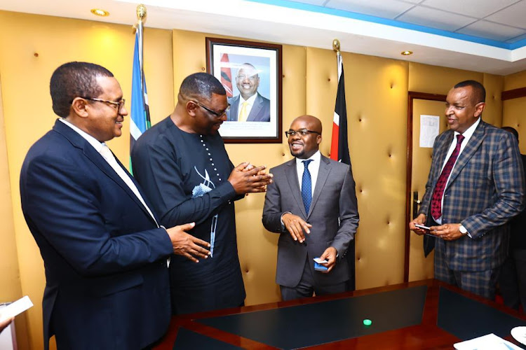 Internal Security and National Administration Principal Secretary Dr Raymond Omollo with some of the officials present during the meeting on March 23, 2023.