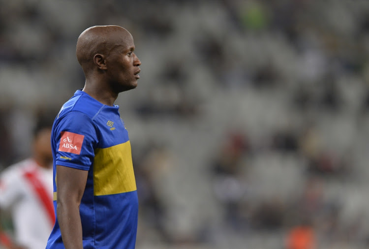 Judas Moseamedi of Cape Town City FC during the Absa Premiership match between Cape Town City FC and Free State Stars at Cape Town Stadium on May 05, 2017 in Cape Town.