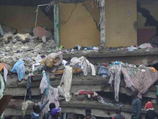 The building that collapsed in Huruma, Nairobi, in May 2016, killing 51 people. /FILE