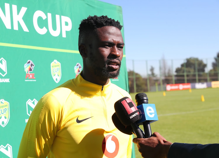 Kaizer Chiefs defender Kgotso Moleko speaks to the media during a training seesion at Naturena, south of Johanneburg, on April 17 2019.